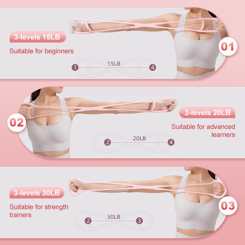 ยางยืดออกกำลังกาย ยางยืดโยคะ สายรัดต้านทาน เหนียว ยืดหยุ่นดี พิลาทิสปรับรูปร่างหลัง - รูปที่ 4