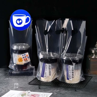 BlueBird ถุงแก้วใส หรูหรามาก ใส่แก้วได้ 16-22 ออนซ์ (50ใบ/แพ็ค) EEI3