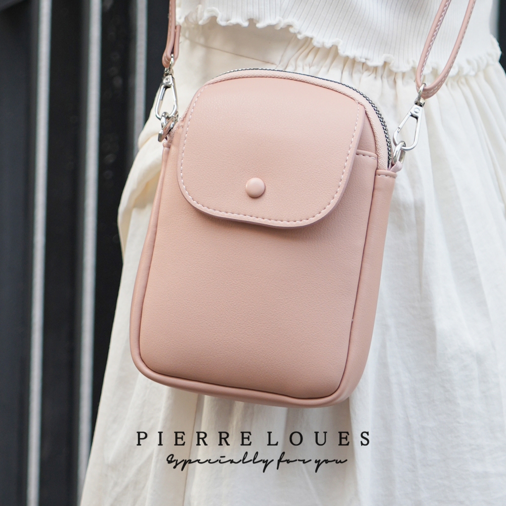 buyplus001 กระเป๋าสะพายข้าง ใส่โทรศัพท์ได้  หนัง PU สไตล์เกาหลี สายปรับได้  ทันสมัย พร้อมส่งในไทย  มีส่งด่วน B-069