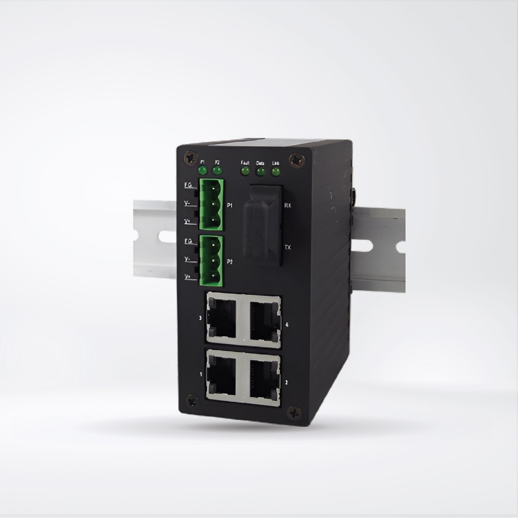 EH2305-1FS Industrial 5-port Unmanaged Fast Ethernet Switch, 4x 10/100TX & 1x 10/100FX Single-mode