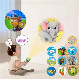 <พร้อมส่ง>💕 ของเล่น ไฟฉายโปรเจคเตอร์ 24/48/80/96/128 รูปแบบ Projection flashlight toy ของขวัญวันคริสต์มาส