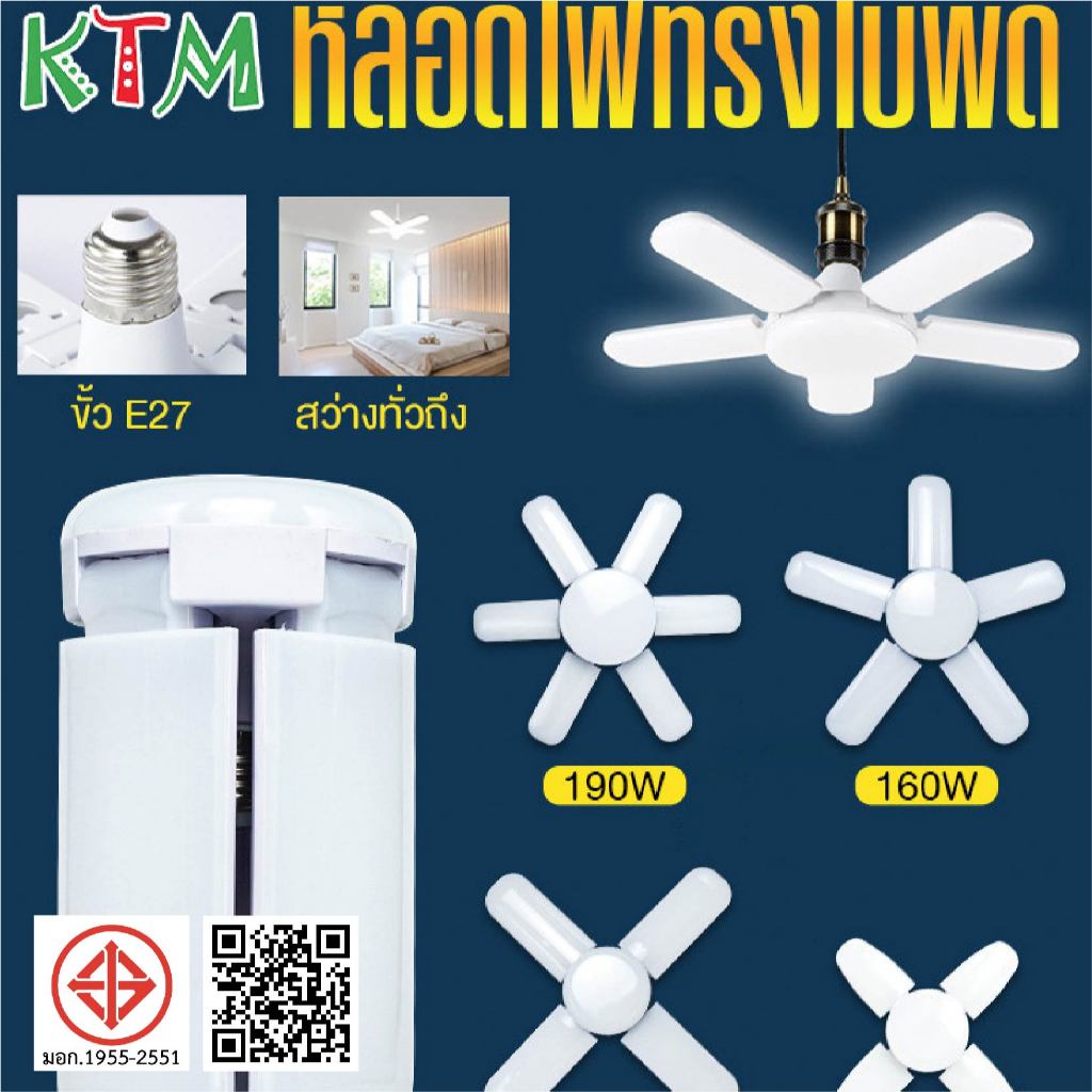 Panasi หลอดไฟ LED 50W ทรงใบพัด พับเก็บได้  Deformable lamp ประหยัดพลังงานไฟ ปรับมุมโคมไฟได้ ราคา ถูกที่สุด ดีลบีเคเค แกลเลอรีภาพที่ 8