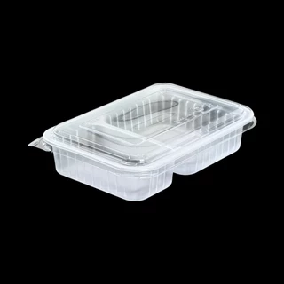 KU Pack กล่องพลาสติกใส่อาหาร 2 ช่อง รุ่น BOX20 ขนาด 650 ml. (25 ชิ้น/แพค)