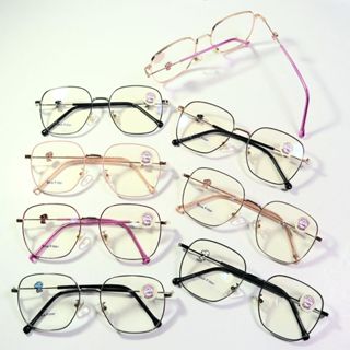 แว่นสายตาสั้น ทรงสี่เหลี่ยม เลนส์บลู กรอบโลหะ ป้องกันรังสีสี…