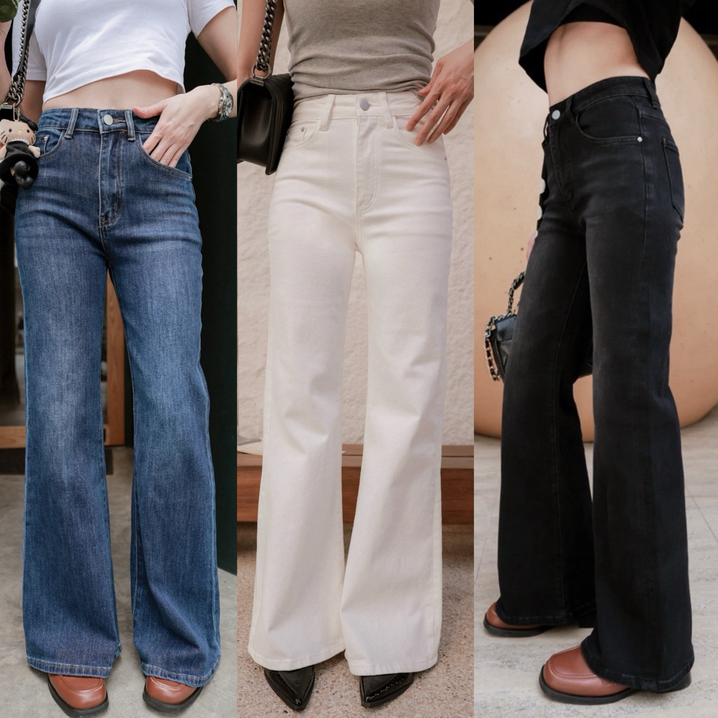 (พร้อมส่ง) Bootcut Jeans กางเกงยีนส์ขาม้าเล็กรุ่น 61526 TAG FSY 🇰🇷