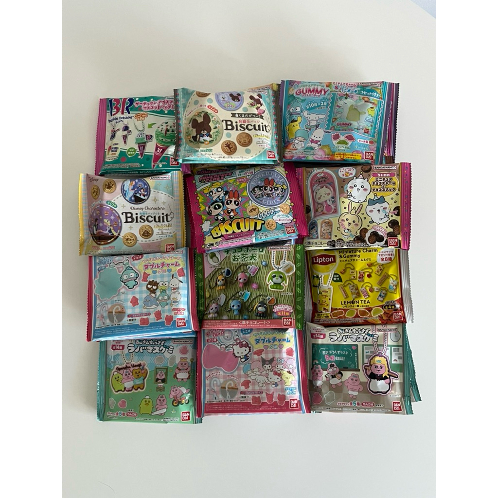 (พร้อมส่ง) - แท้จากญี่ปุ่น ขนมสุ่มรางวัล💥อ่านรายละเอียด Powerpuff girls Baskin Chiikawa Sanrio Opanchu Twice Disney Bear