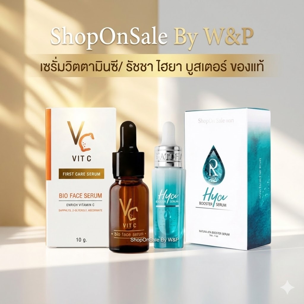 เซรั่มวิตตามินซี (VC Vit C Bio Face Serum)-RATCHA HYA Booster Serum รัชชา ไฮยา บูสเตอร์  (1ชิ้น)