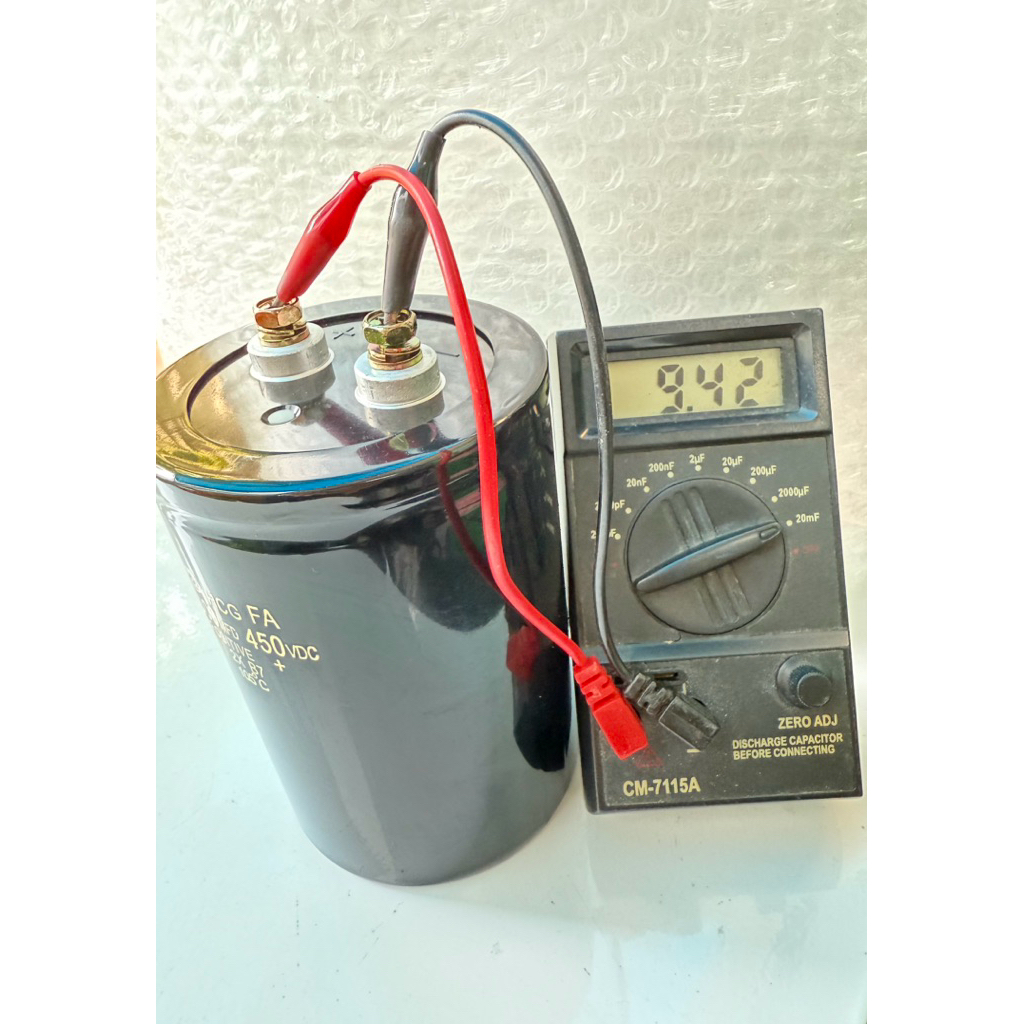 ของใหม่ๆ C 10000UF 450VDC ค่า+-20%ตัวสวยQCก่อนส่ง 9x13CM 10000UF 450V คาปาซิเตอร์ 10000UF คาปา10000U