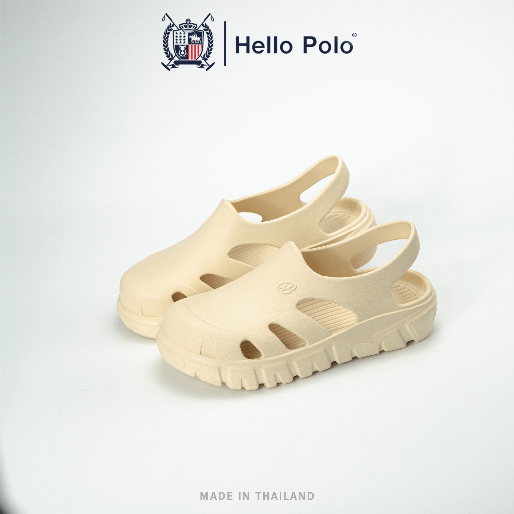 Hello Polo รองเท้ารัดส้นผู้หญิง ดีไซน์ระบายอากาศ ส้นหนา 2.7ซม กันลื่น ทนต่อการสึกหรอ สะดวกสบายทุกฤดู วัสดุ EVA HP8035