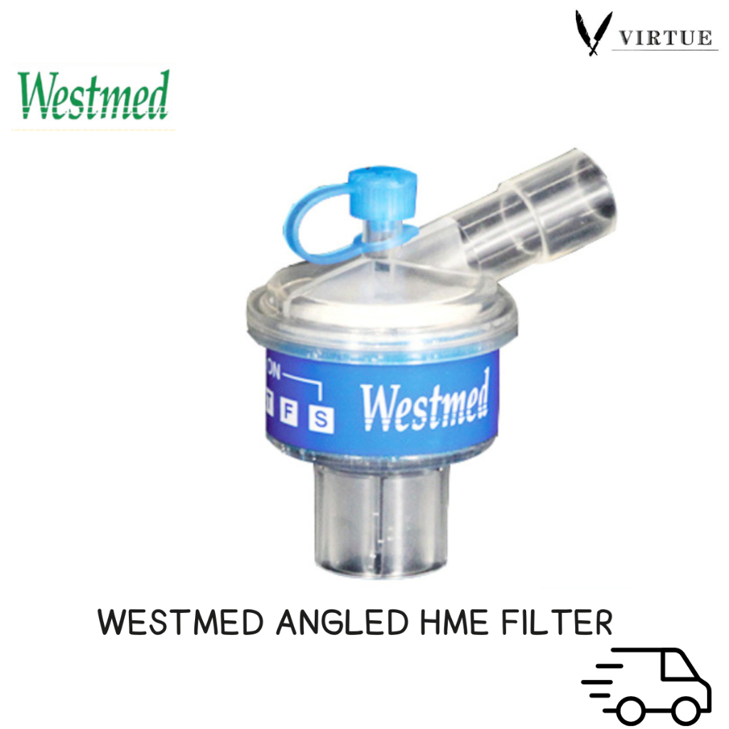 Westmed Angled HME Filter /ฟิลเตอร์ดักความร้อนความชื้น พร้อมกรองแบคทีเรียและไวรัส [WES-6218]