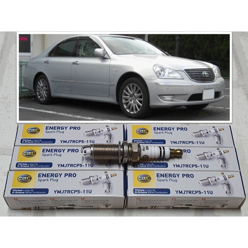หัวเทียน Toyota Crown S180 ( 2003 - 2008 ) จำนวน 6 หัว ขั้วยิธเทรียม ระยะการใช้งาน 40000 กม : Hella 
