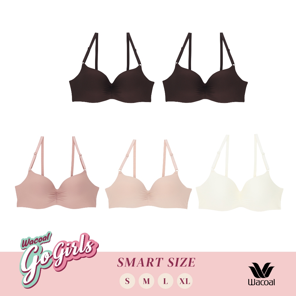 Wacoal Smart Size Easy Matching Bra บราไร้โครงวาโก้ เซท 5 ชิ้น รุ่น WB3Y41 คละสี (BT-BT-BE-CR-OT)