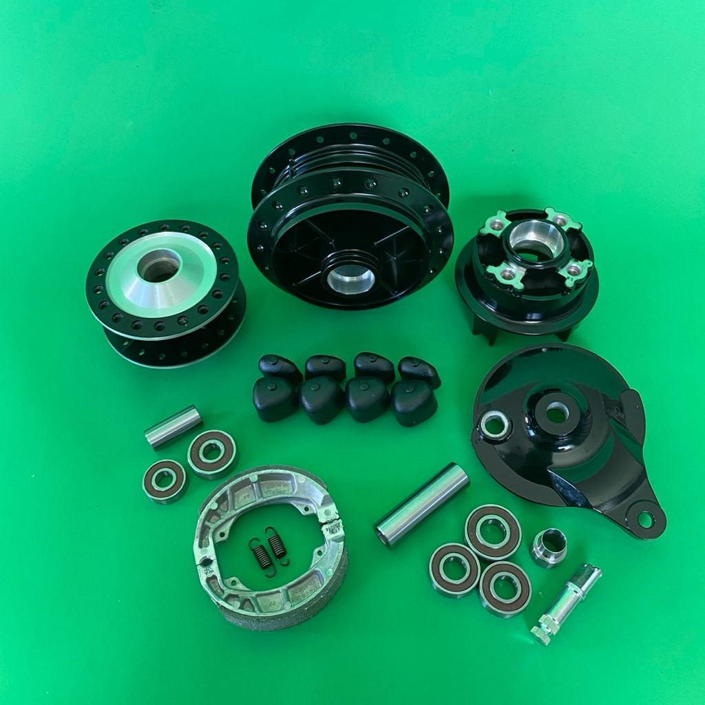 ดุมหน้าลีโอ กลึง+ดุมหลังแดช เดิม (ยาซากิ) พร้อมใส่ อุปกรณ์ครบ