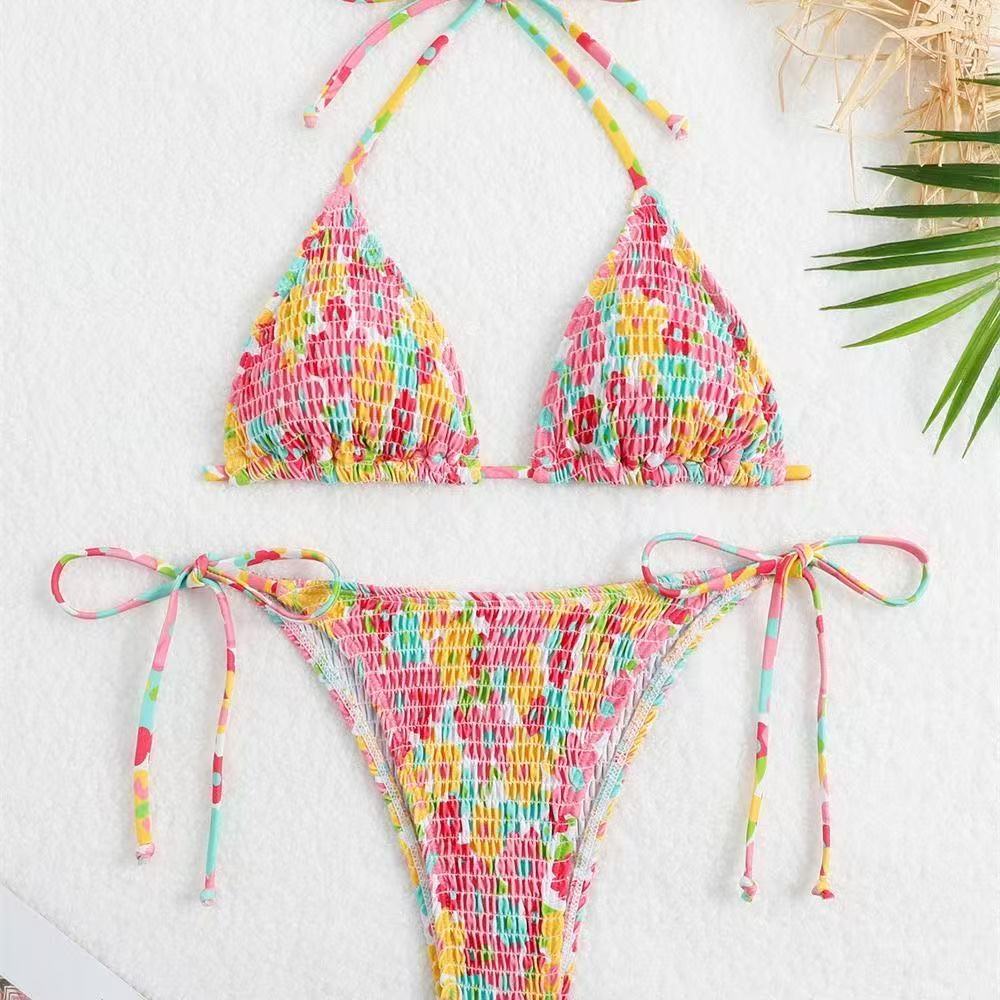 Swift BraTwo piece bikini บิกินี่พิมพ์ลายดอกไม้ รูปที่ 5