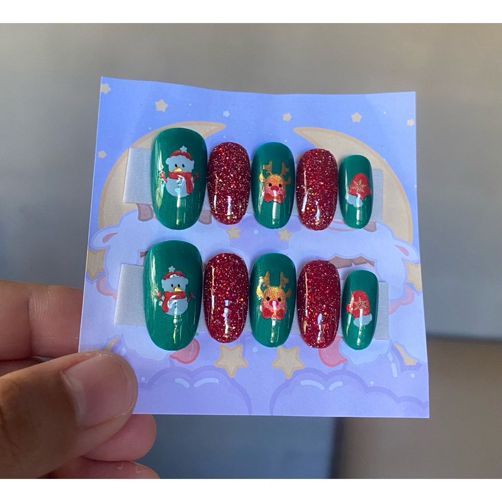 เล็บปลอม อัลมอนด์กลาง ไซส์M ฟรีกาวตะไบ - รูปที่ 2