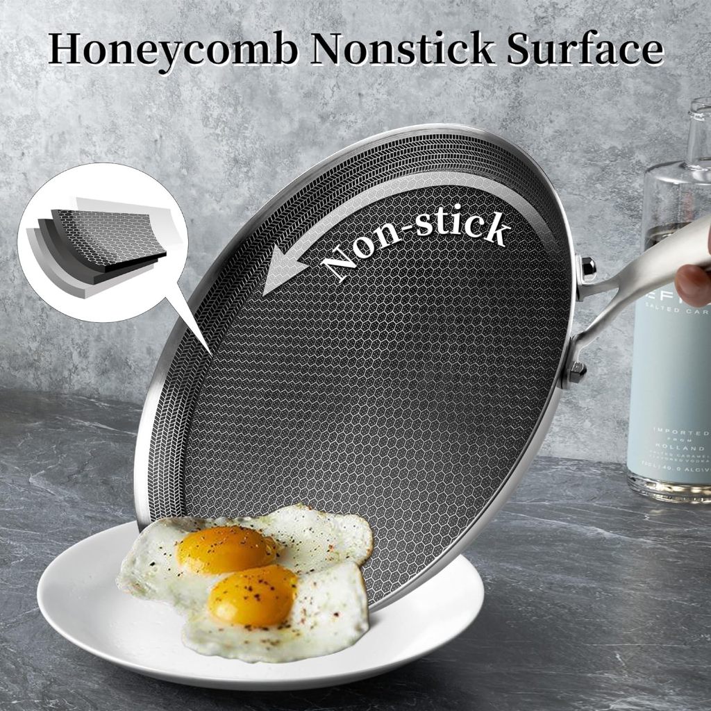 Terra Craft Honeycomb Non-Stick Coating กระทะพิซซ่า - สำหรับทำครีปและพิซซ่า ใช้งานได้กับทุกประเภทเตา ทำความสะอาดง่าย - รูปที่ 2