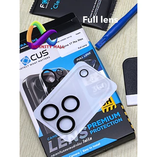 ฟิล์มกระจกเลนส์กล้อง แบบเต็ม โฟกัส Focus Full glass Lens สำหรับ iPhone 17 Air 16 15 14 13 12 11 / Pro Max / plus / mini