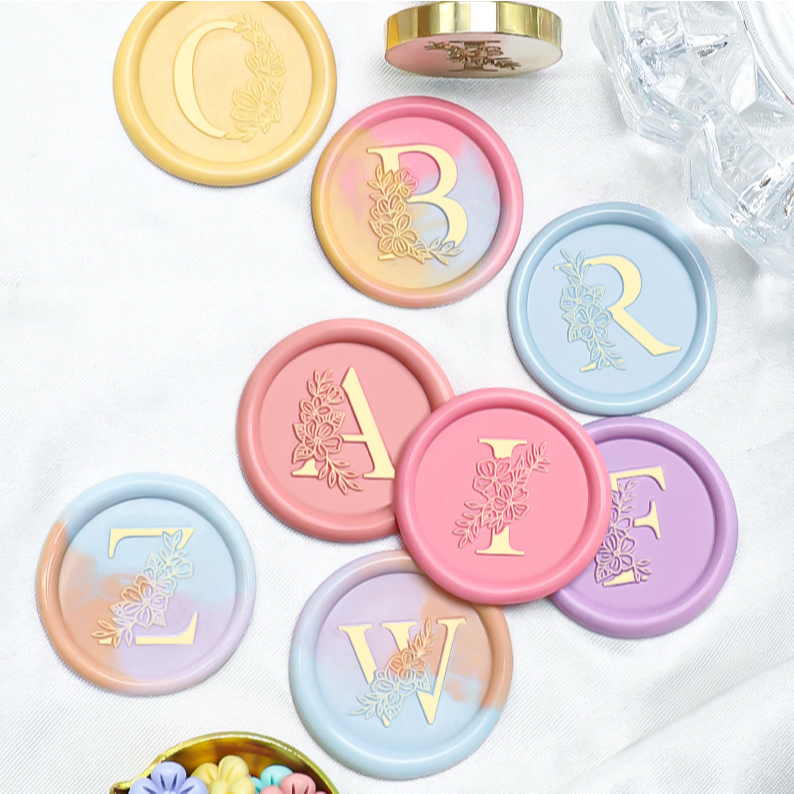 พร้อมส่ง ตราประทับครั่ง ตัวอักษร A-Z Blossom SET