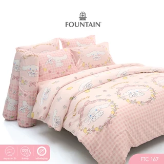 Fountain FTC167 การ์ตูน Cinnamoroll ลิขสิทธิ์แท้ Sanrio สัมผัสนุ่มลื่น ชุดเครื่องนอนฟาวน์เทน ผ้าปูที่นอน ผ้านวม