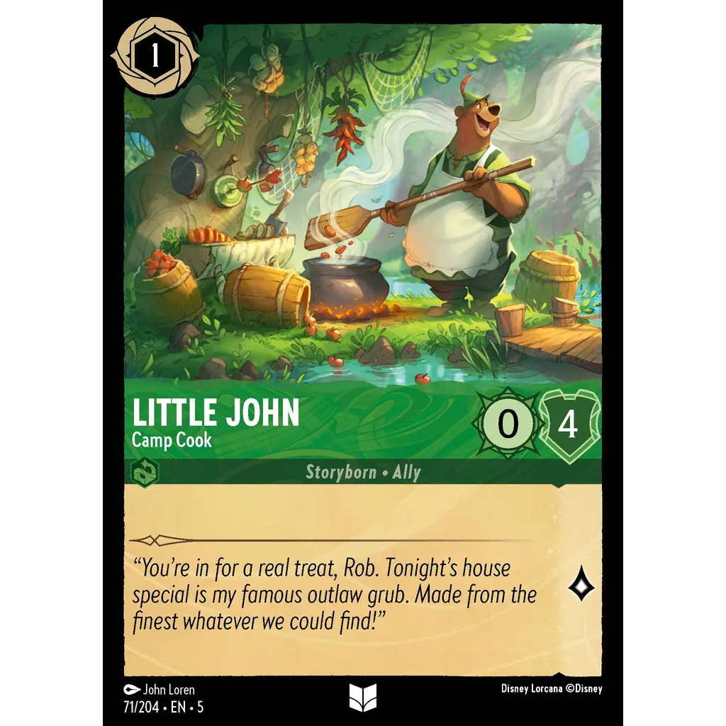 71/204 EN5 Little John - Camp Cook Emerald C Character Disney Lorcana Set 5