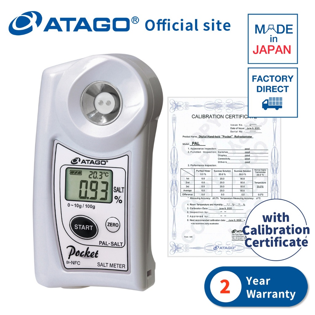 ATAGO Digital Hand-held Salt Meter - PAL-SALT with Free Calibration Certificate