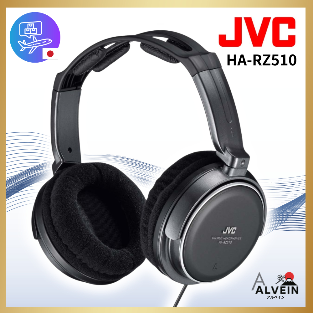【Direct From Japan】JVC Kenwood HA‑RZ510 Headphones  Wired, Closed‑Back, Black for Indoor Use