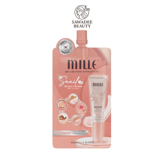 MILLE ไพรเมอร์คอลลาเจน SNAIL BRIGHT PRIMER 6G. ไพรเมอร์ คอลลาเจน เนียนสนิท ปิดรูขุมขน