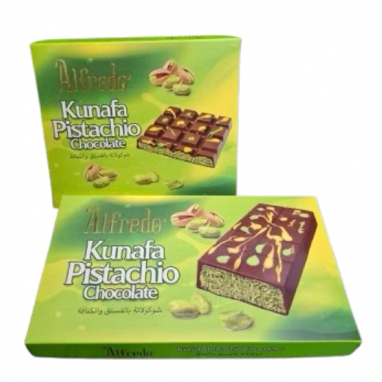 Alfredo Kunafa Pistachio Chocolate ช็อกโกแลตดูไบ มี 2 ขนาด มีฮาลาล สินค้าจากมาเลเซีย