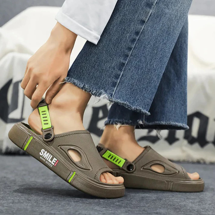 รองเท้าแตะผู้ชายสำหรับฤดูร้อน สวมใส่สบาย กันลื่น สไตล์ลำลอง สำหรับใส่ชายหาด - รูปที่ 5