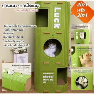 บ้านแมว คอนโดแมว บ้านมีรู 2ชั้น 3ชั้น คอนโดแมวทรงกระบอกดีไซน์ญี่ปุ่น แข็งแรงทนทาน สามารถปีนได้
