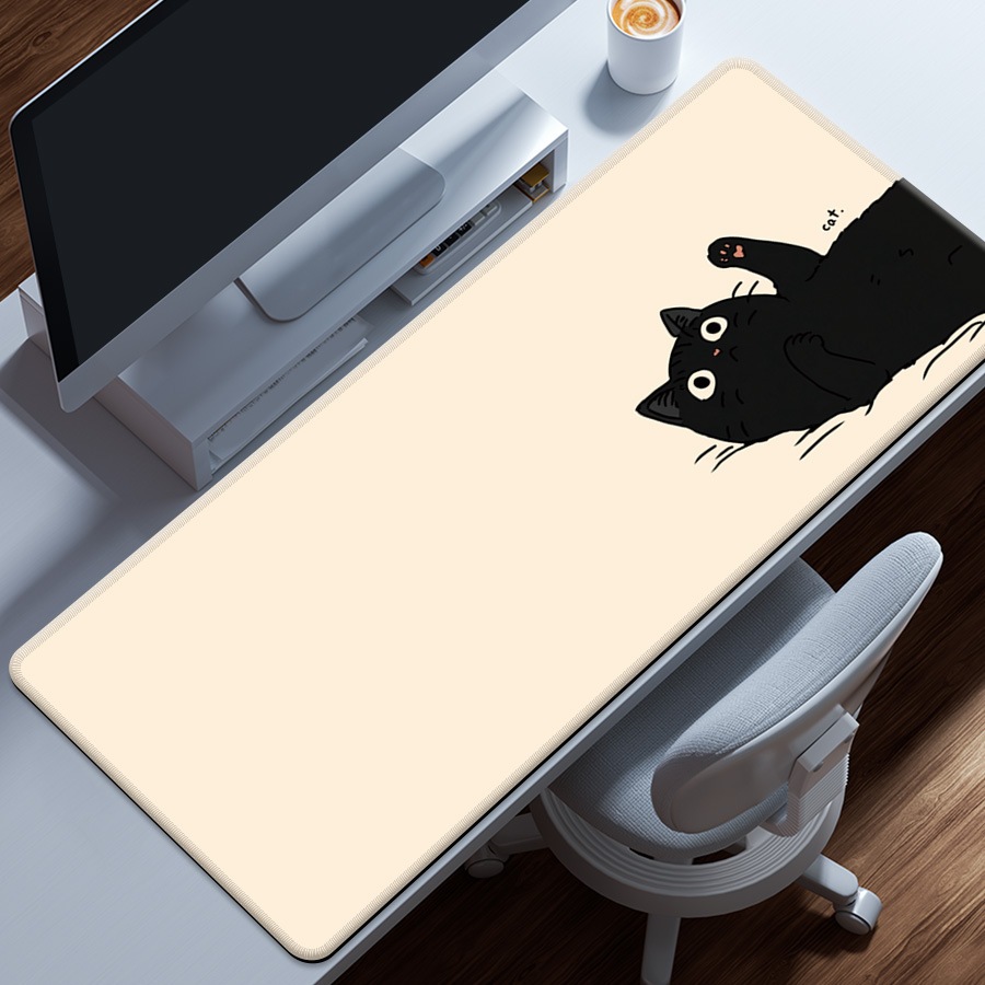 [พร้อมส่ง] แผ่นรองเมาส์ลายน้องแมว Tan Cat Mouse Pad งานเย็บขอบ ขนาด 80x30x0.3 ซม. (หนา 3 มม.) Biangels ราคา ถูกที่สุด ดีลบีเคเค แกลเลอรีภาพที่ 2