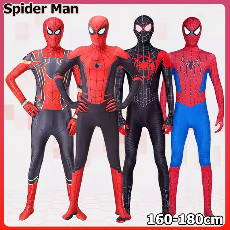 ชุดสไปเดอร์แมนผู้ใหญ่ Spider Man spidermanผู้ใหญ่  Panther Iron Man Spider คอสเพลย์ ไมล์โมราเลส ชุดจั๊มสูทคอสเพลย์