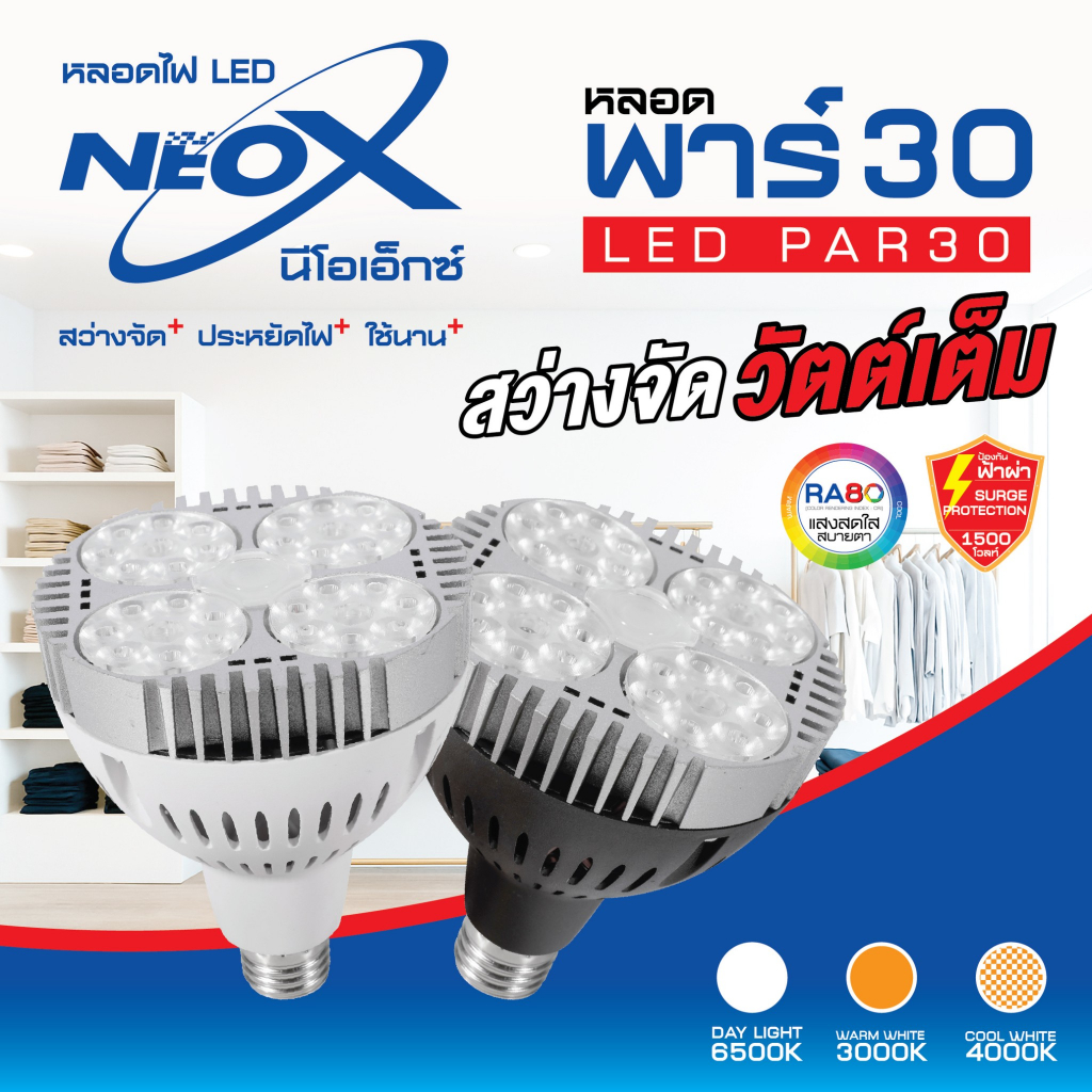 NeoX หลอดพาร์30 ขั้ว E27 24 วัตต์