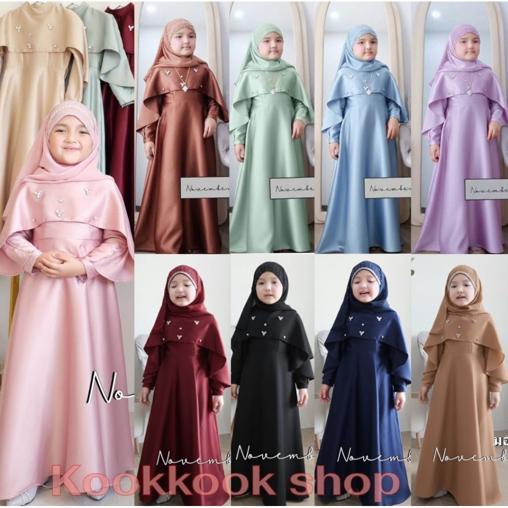 🚛ส่งฟรี+โค้ดลดสุดคุ้ม✅✅2-10y ชุดเดรสเด็กผู้หญิงมุสลิม ชุดเดรสเด็กผู้หญิงอิสลาม ออโรร่า🍂