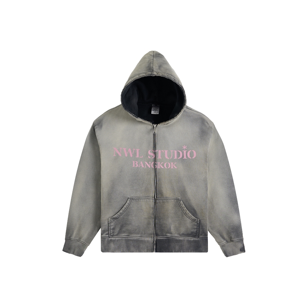 44TEES 02 Hoodie Zip Faded เสื้อฮูดดี้