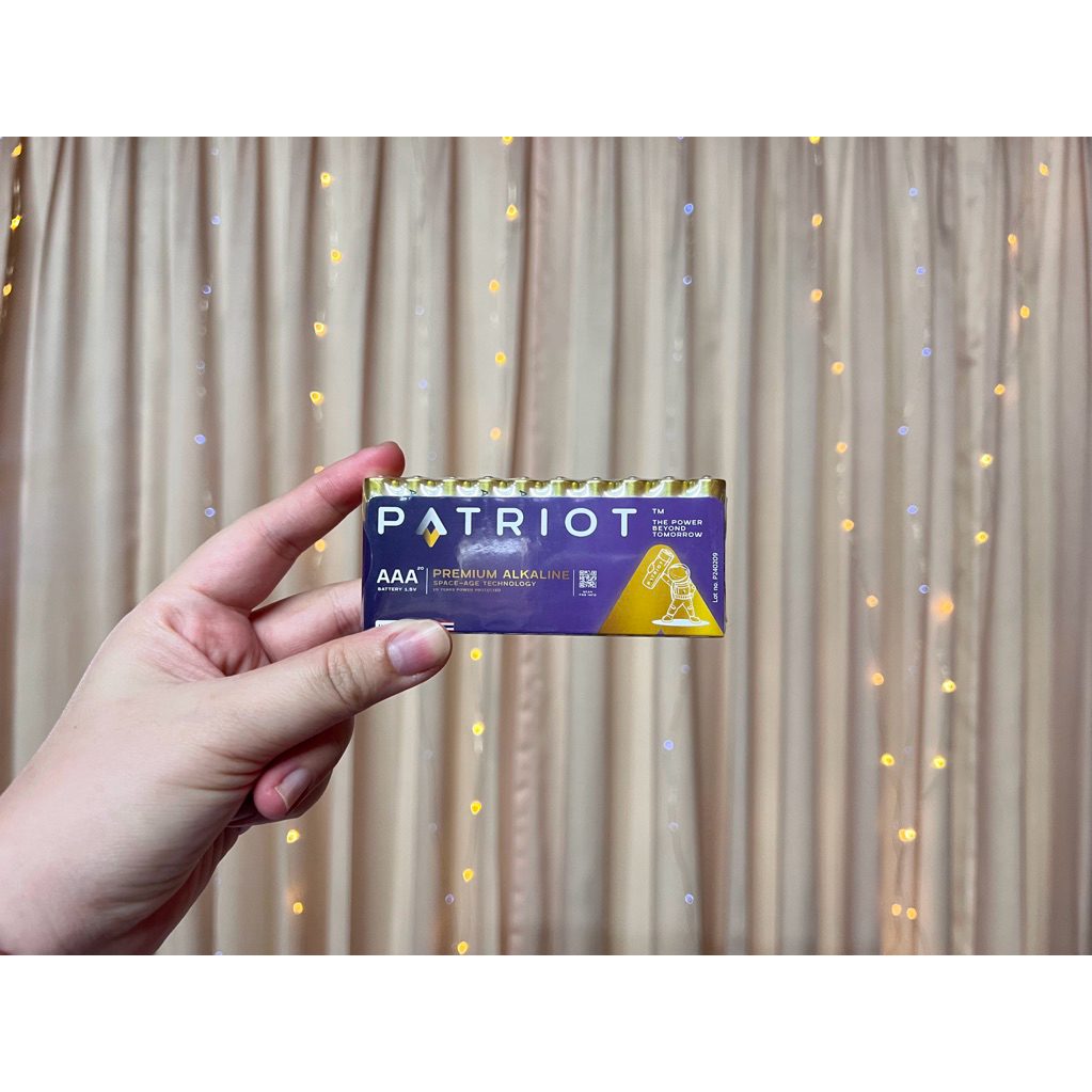 {ส่งด่วน} ถ่านอัลคาไลน์ patriot aaa ถ่าน3a ใส่แท่งไฟ ม่วงทอง 1.5v