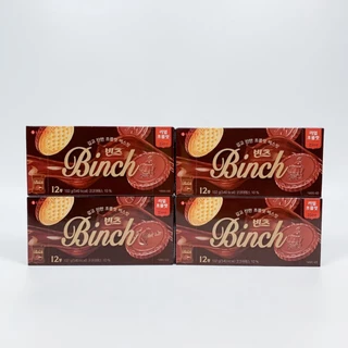 ขนมเกาหลี LOTTE BINCH 102g บิสกิตเคลือบช็อกโกแลต บิสกิตเกาหลี 빈츠 Chocolate Biscuit