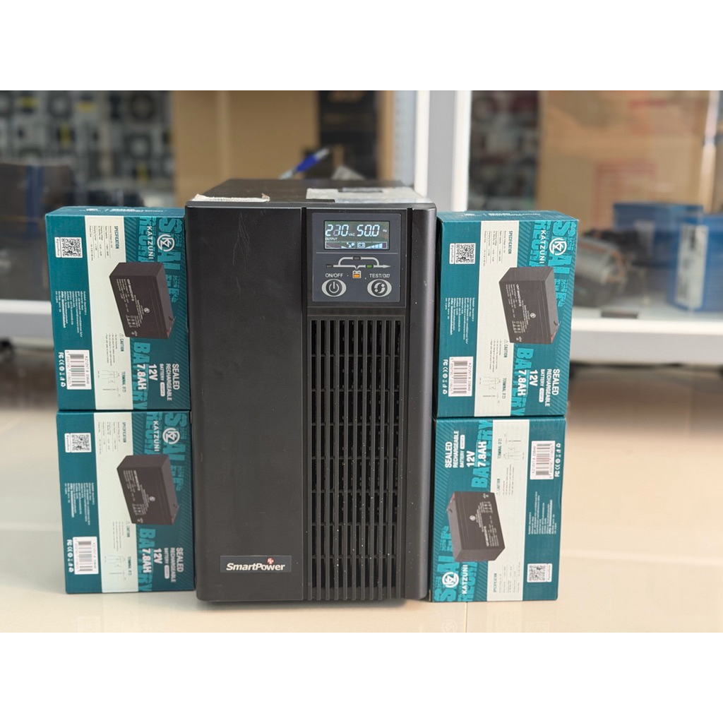 เครื่อง สำรองไฟ syndom TE2000. 2000va/1600 watt. แบต ใหม่ 4ก้อน pure sine wave