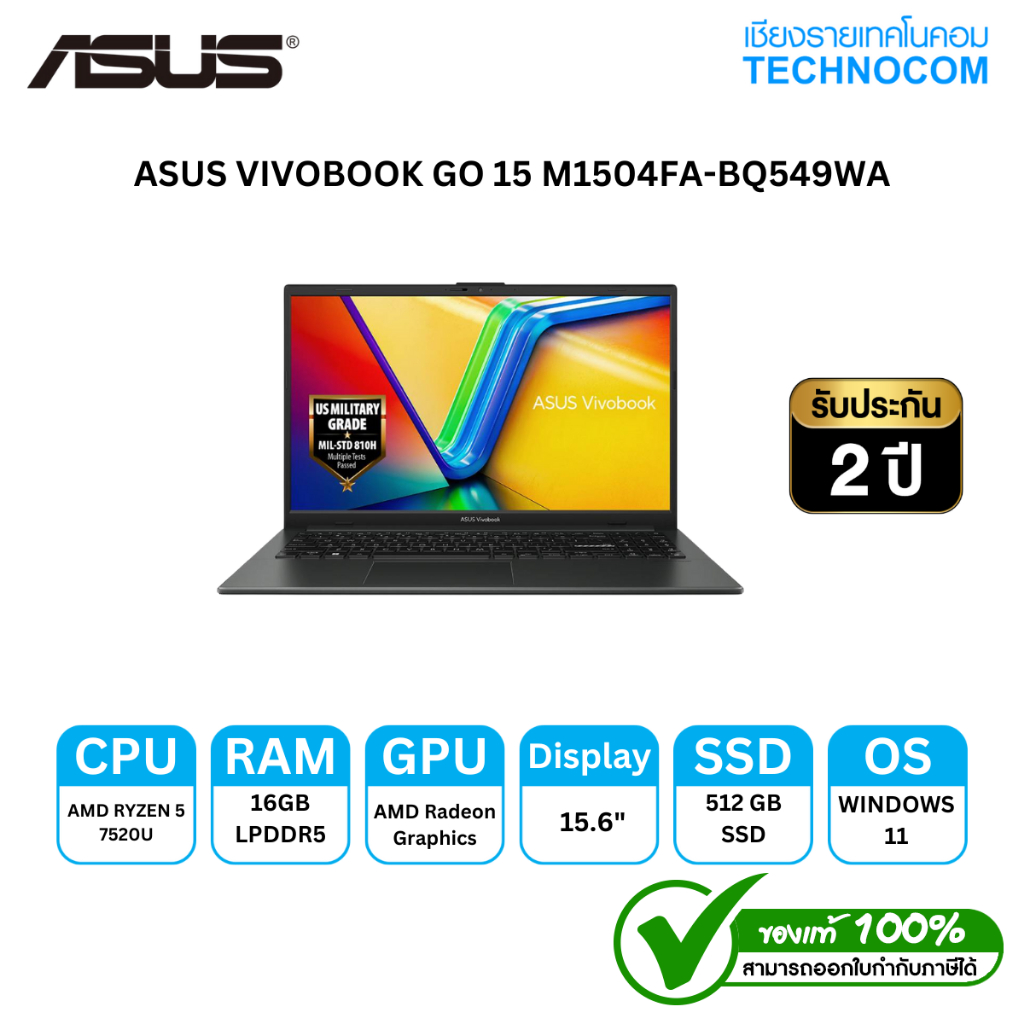 ASUS VIVOBOOK GO 15 M1504FA-BQ549WA R5-7520U/16GB/512GB M.2/15.6" FHD/WIN11H+OFFICE H2024+365 BASIC