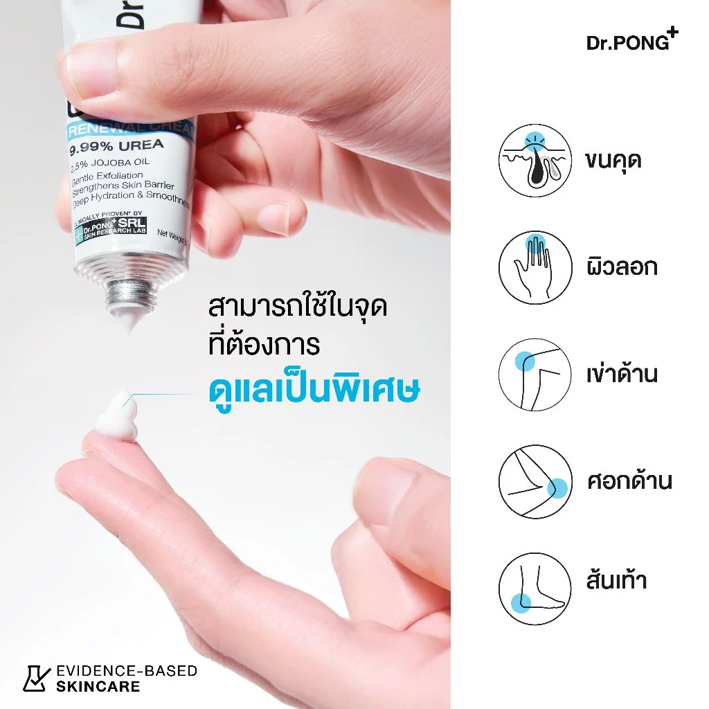 Dr.PONG U9.9 RENEWAL CREAM 50g  ครีมแก้ผิวแห้งลอก ขนคุด ศอกด้าน เข่าด้าน ผิวนุ่มชุ่มชื้น thumbnail 5
