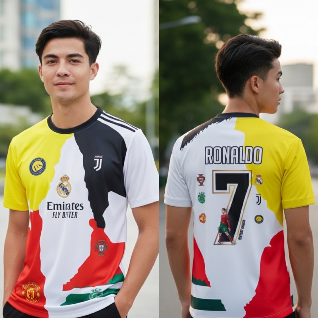เสื้อ Super Star รวมทีม RONALDO & MESSI & NEYMAR JR มีทั้งเด็กและผู้ใหญ่ เกรดพรีเมี่ยม ใส่สบาย ระบายความร้อนดี