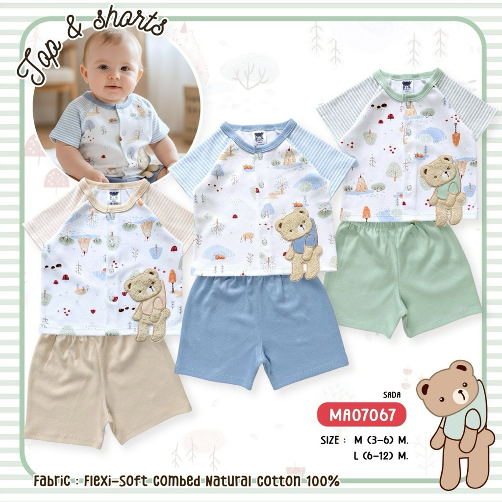 Mami babyชุดเด็กแขนสั้น ไซส์ 3-24เดือน ผ้าcotton100% พร้อมส่ง