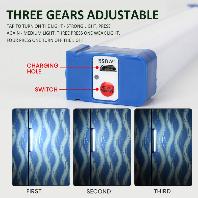 หลอดไฟLEDไร้สาย พกพาหลอดไฟ led ไฟLED การชาร์จด้วย ไฟพกพาUSB ไฟฉุกเฉิน5โหมดพกพา 80W/30Wหลอดไฟ ติดกำแพง หลอดไฟแขวน - รูปที่ 7