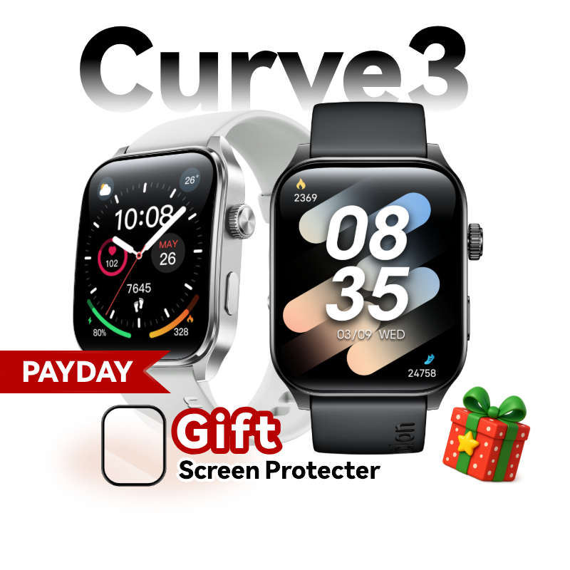 AOLON CURVE 3 စမတ်ဝတ်ချ် 1.93 လက်မ HD (RUNNING PACE, Calorie Tracker) 285mAh အကြာခံ 22G ပေါ့ပါးပါး