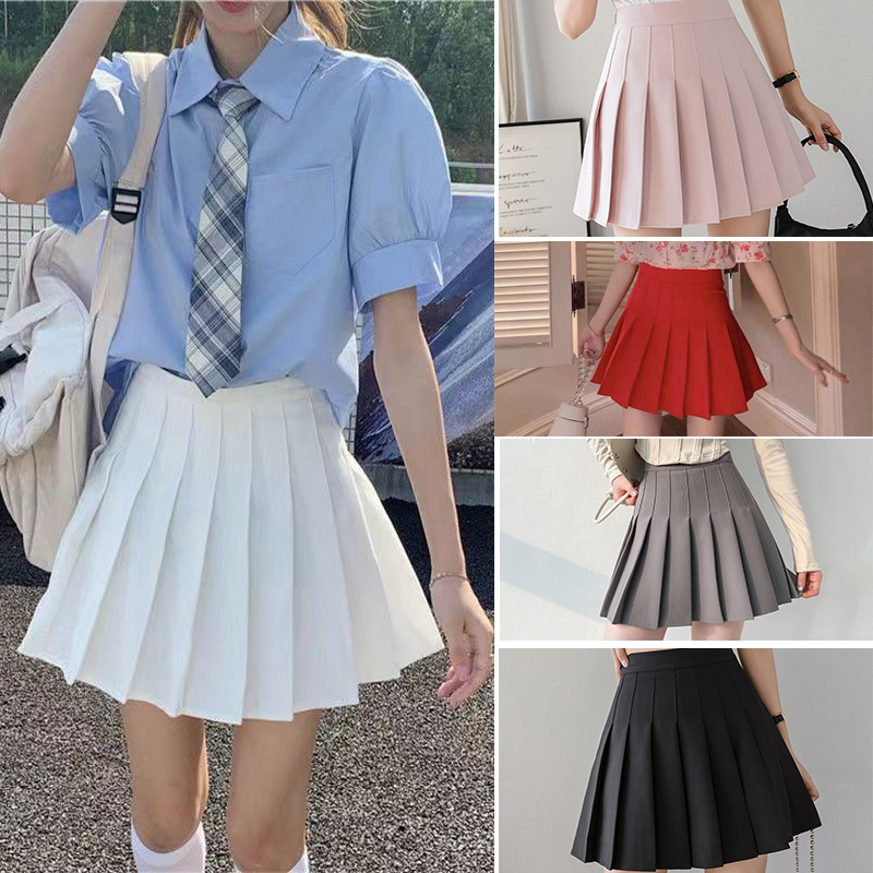 4ส XS-3XL สไตล์เกาหลี ผอมเพรียว กระโปรงเทนนิส