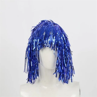 วิกผมฟอยล์ วิกปาร์ตี้ Metallic Tinsel Wig ทำจากวัสดุ PET ปรับความยาวได้ ตัดแต่งทรงได้เอง พร้อมส่ง