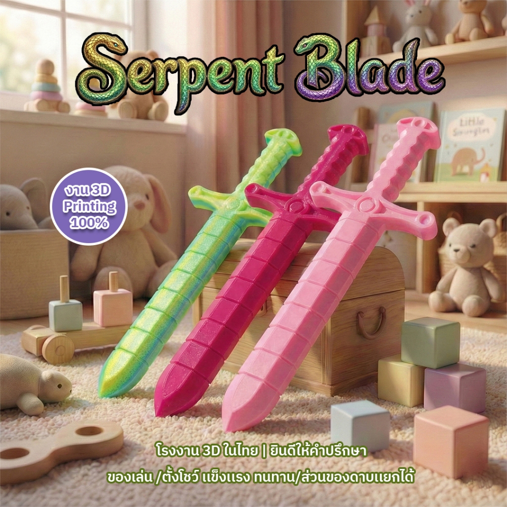 Serpent Blade ของเล่นศิลปะพิมพ์ 3D | โมเดลขยับได้ | ของตกแต่งโต๊ะ | ของสะสม