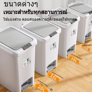 ถังขยะขาเหยียบ ถังขยะแบบฝากด 30ลิตร ถังขยะ ป้องกันกลิ่น จุได้เยอะสีสวย ขนาด41x30x48cm ประหยัดพื้นที่