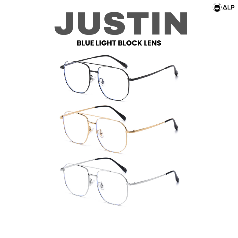 ALP Justin แว่นกรองแสง ทรงนักบิน กรองแสงสีฟ้า Computer glasses ALP-BB0131