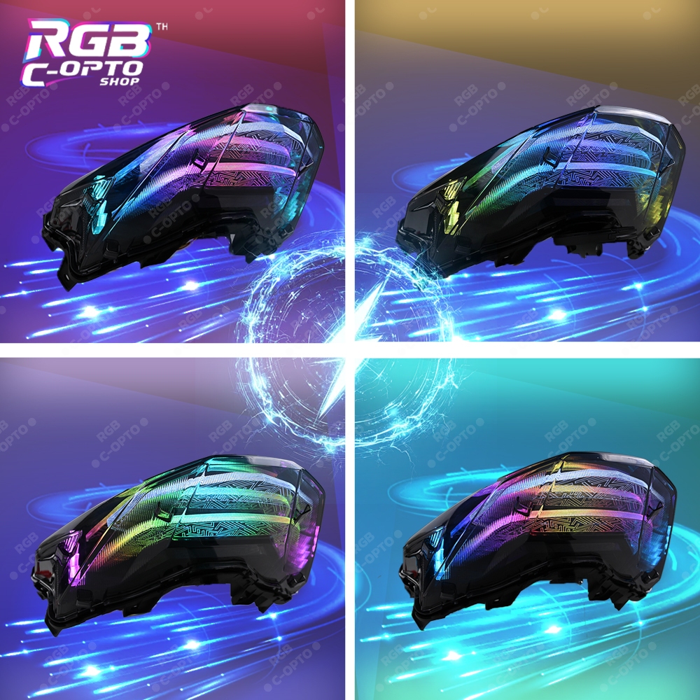 ไฟท้าย RGB สำหรับ PCX160 (2021-2024), เสียบแล้วใช้งานได้ทันที, ควบคุมผ่านแอป, โหมด RGB หลากหลาย, ไฟเลี้ยวกระพริบ ราคา ถูกที่สุด ดีลบีเคเค แกลเลอรีภาพที่ 4